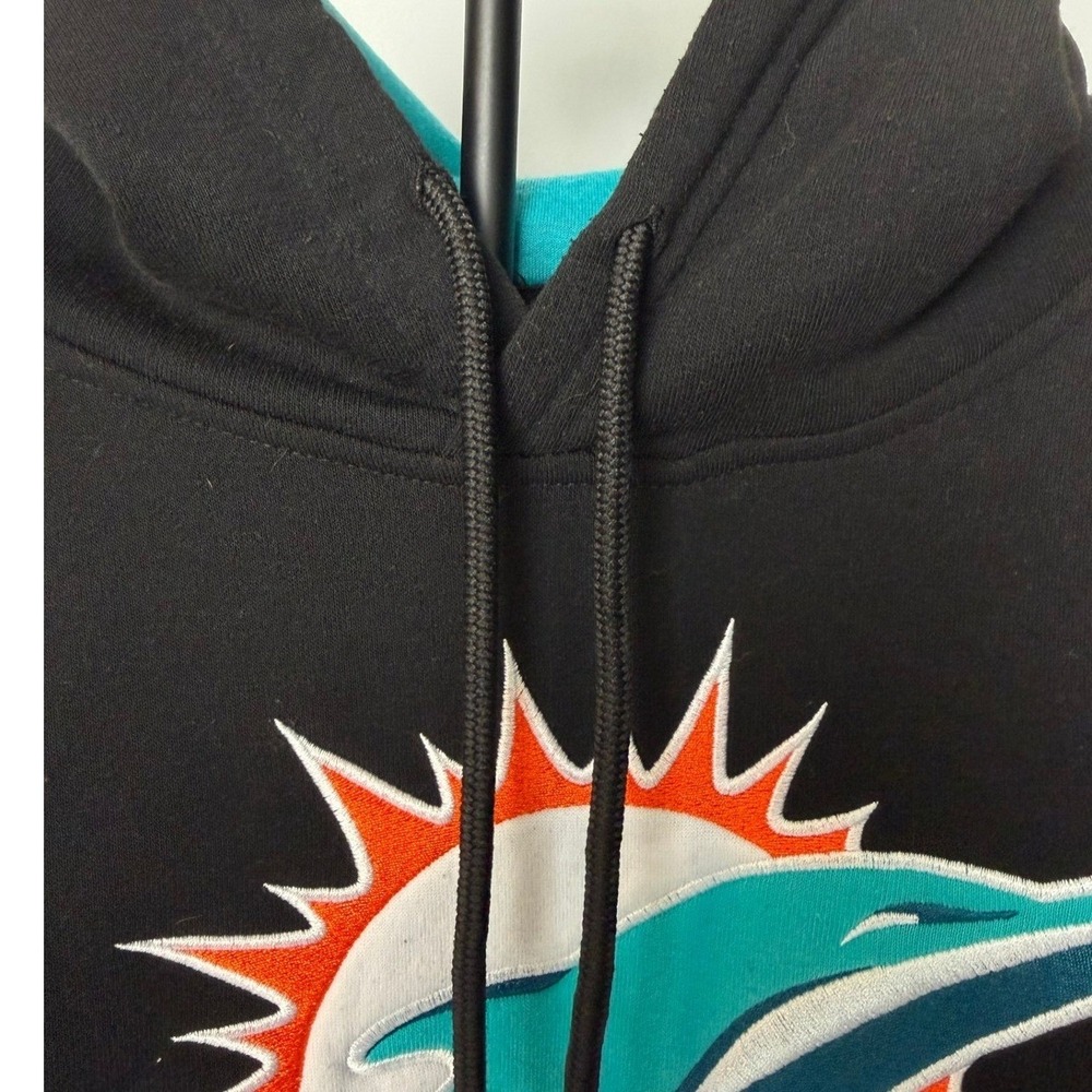NFL Ultra Game Miami Dolphins Hoodie Mens Black Aqua Orange Color block S - Picture 5 of 8